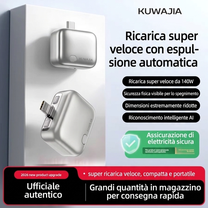 Caricatore Smart a Disconnessione Automatica 140W - Adattatore USB-C con Protezione da Sovraccarico