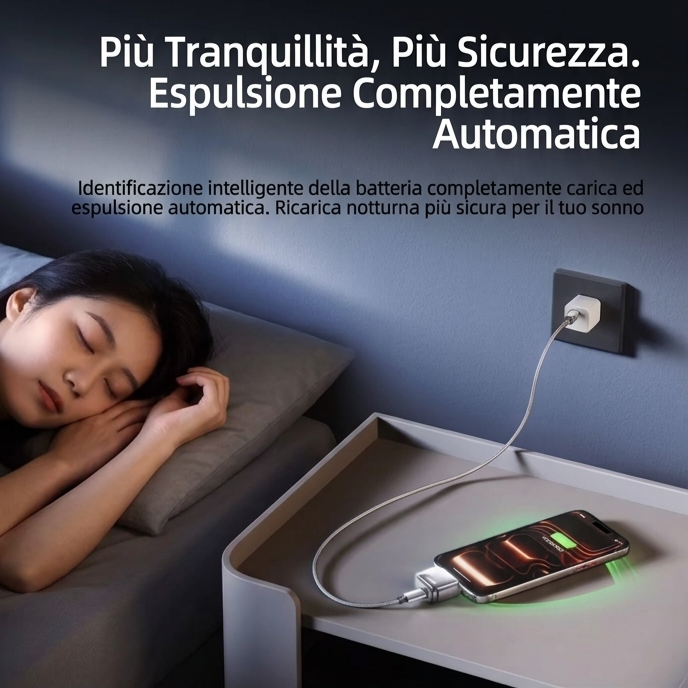 Caricatore Smart a Disconnessione Automatica 140W - Adattatore USB-C con Protezione da Sovraccarico