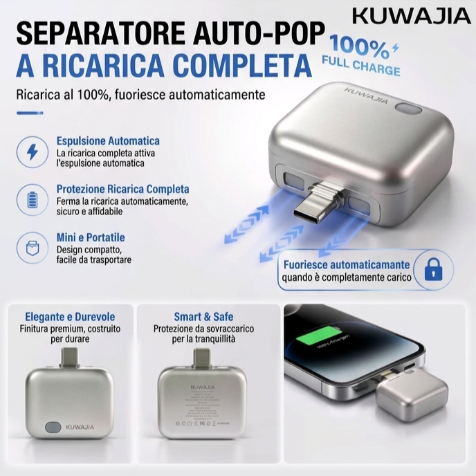 Caricatore Smart a Disconnessione Automatica 140W - Adattatore USB-C con Protezione da Sovraccarico